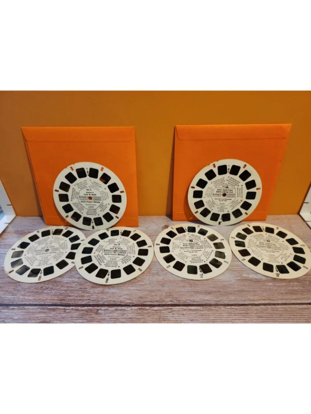 Vtg. 1960s~2 Sets~6 View Master Reels~NASA~Project Mercury~Apollo Moon Landing